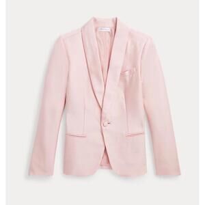Ralph Lauren Girls Stretch Faille Blazer Pink Size 6 Wool Silk NWT $425